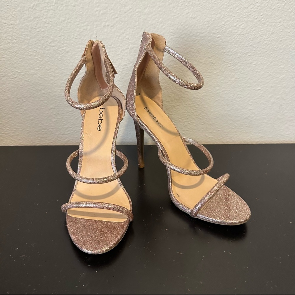Bebe Pink Sparkle High Heels